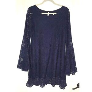 charlotte russe blue lace dress Charlotte Russe Dress - Navy Blue Floral Lace - Off Shoulder